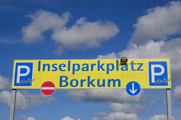 Sign Borkum island car park