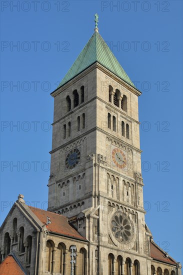 Church tower of the neo-Romanesque Holy Spirit Church