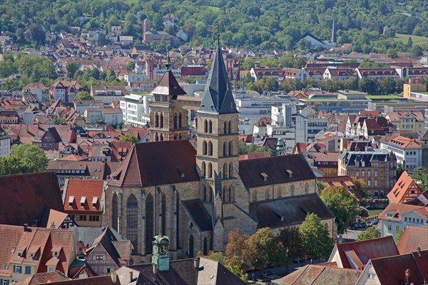 Townscape with Gothic town church St. Dionys