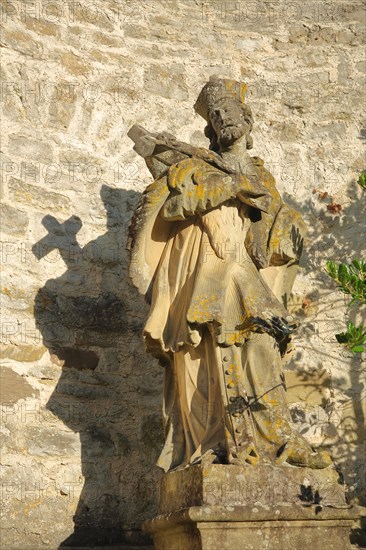 Sculpture of John Nepomuk at the Romanesque Comburg Monastery