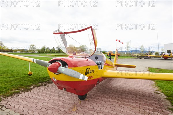 Lightweight aircraft on an airfield in Neumarkt in der Oberpfalz