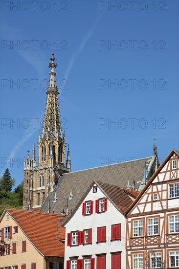 Gothic Church of Our Lady built in 1321 and half-timbered houses