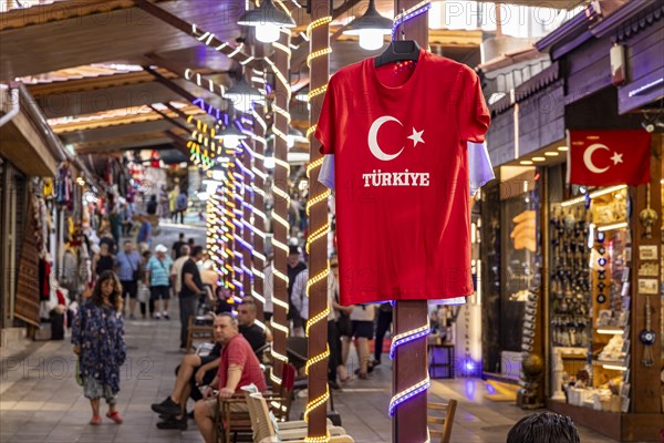 Bazaar in Kusadasi with clothes