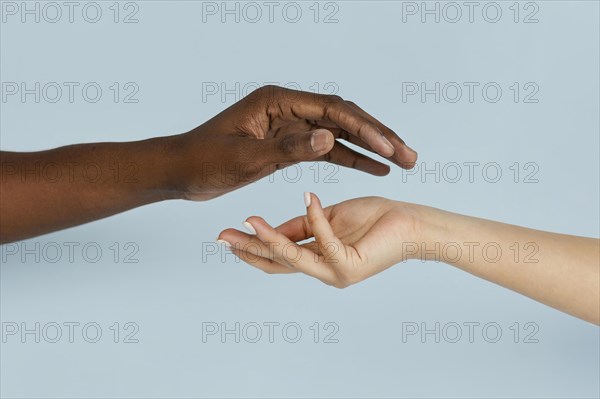 Close up black white hand