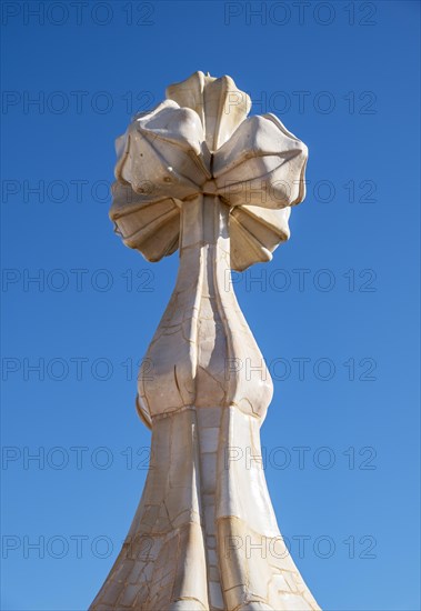 Chimney on the roof of Casa Batllo by Antoni Gaudi