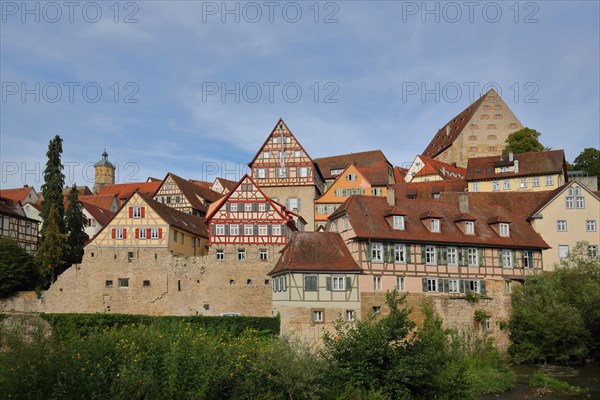 View from Unterwoehrd of townscape with museum and steeple of St. Michael's Church