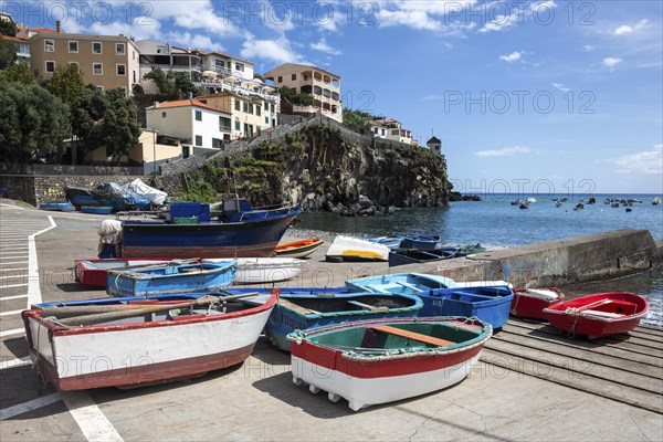 Harbour with colourful fishing boats
