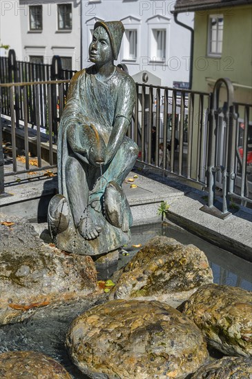 The -Fischerbueble- in the Fischerbrunnen by the sculptor Fidelis Bentele