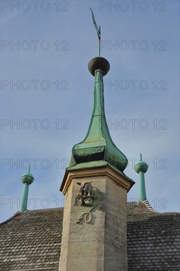 Hangman's house with tower helmet and sculpture hangman