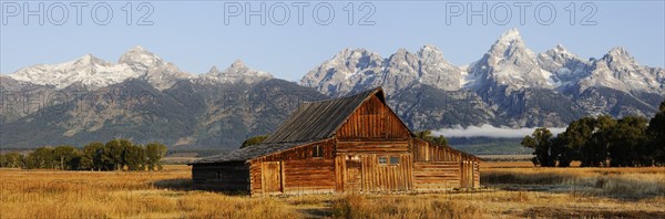 T. A. Moulton Barn in front of the Teton Range