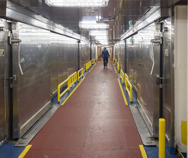 Cruise passengers never see this: central supply route in the belly of the cruise ship Vasco da Gama