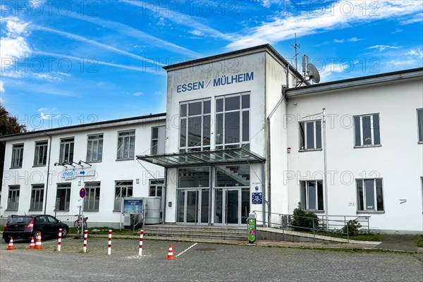 Airport terminal Entrance to airport building built in post-war period by airport today's commercial airport Essen Muelheim