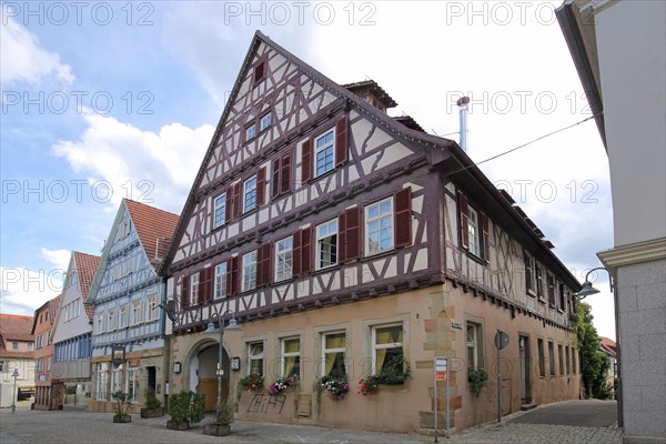 Red half-timbered house