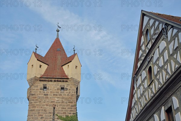 Historic Fehnturm built 13th century and half-timbered house