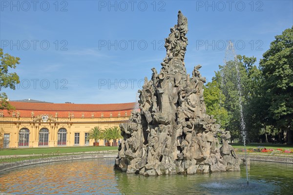 Huguenot fountain built in 1706 and baroque orangery
