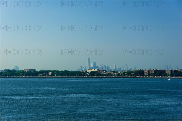 Cruise Ship leaving New York City on a hot July day near Seagate