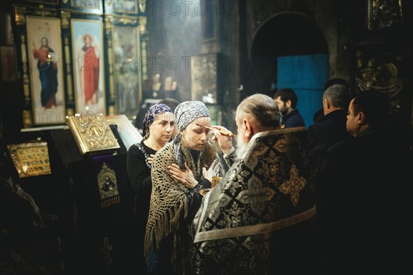 Exorcism ceremony in the church of Ochamchira