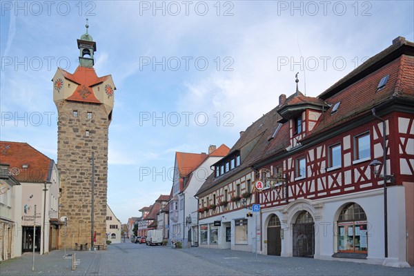 Historic tower and half-timbered house Beyschlagsche Apotheke