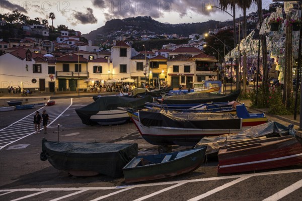 Harbour with colourful fishing boats