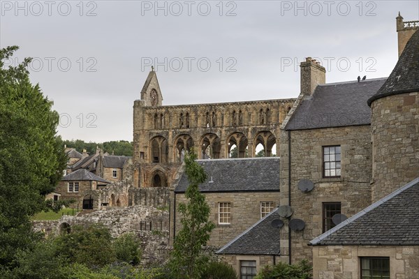 Ruin of the Augustinian monastery Jedburgh Abbey in the county of Roxburghshire