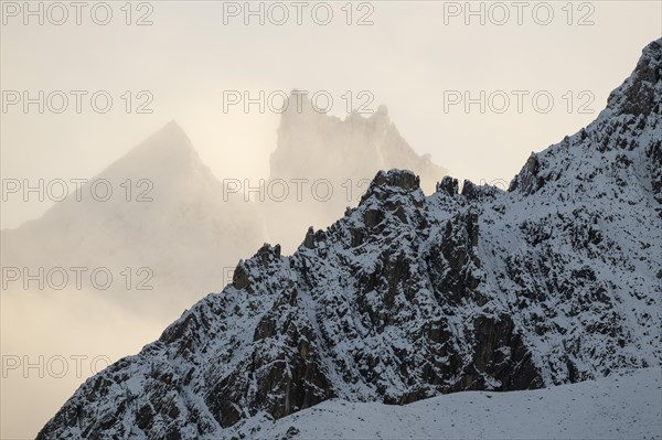 Rugged mountain peaks