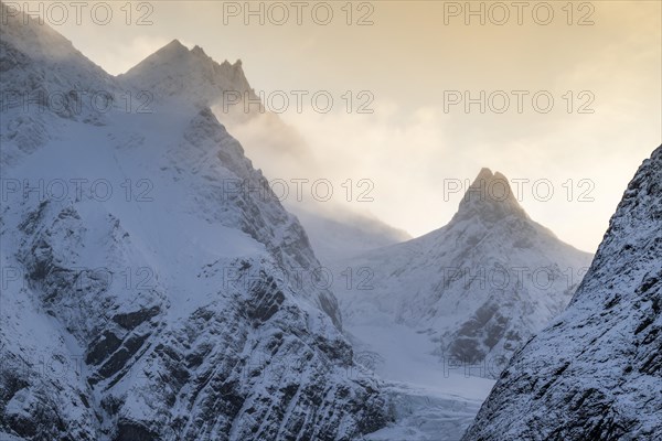 Rugged mountain peaks