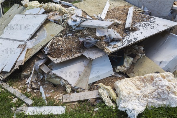 Pile of discarded pieces of plywood