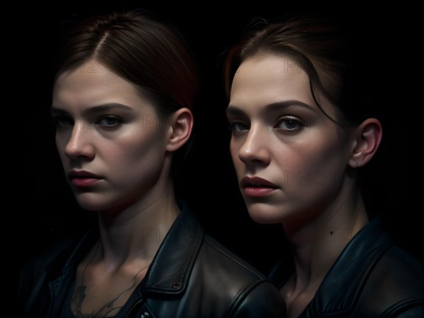 AI generated art: female twins