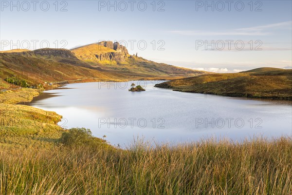 View of rock needle Old Man of Storr