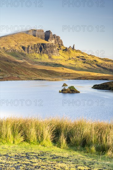 View of rock needle Old Man of Storr