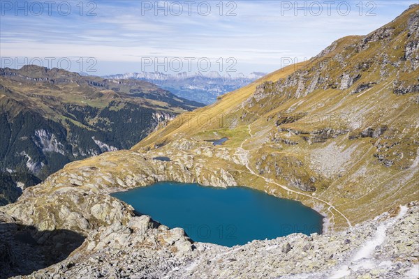 Schottensee during the 5 Lakes Hike on the Pizol