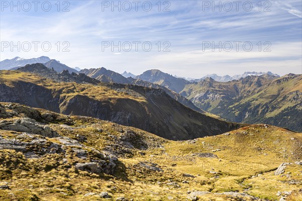 Mountain panorama in the peaks of the Glarus Alps