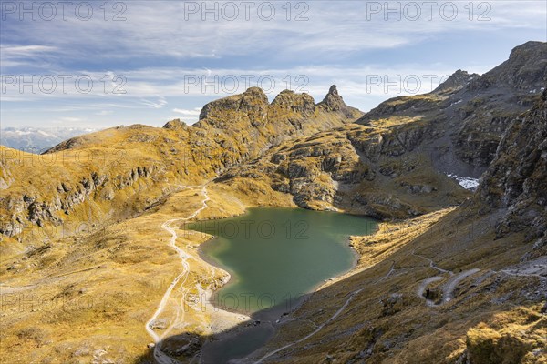 Lake Schwa during the 5 Lakes Hike on the Pizol