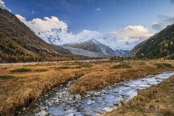 Autumn landscape in Val Roseg