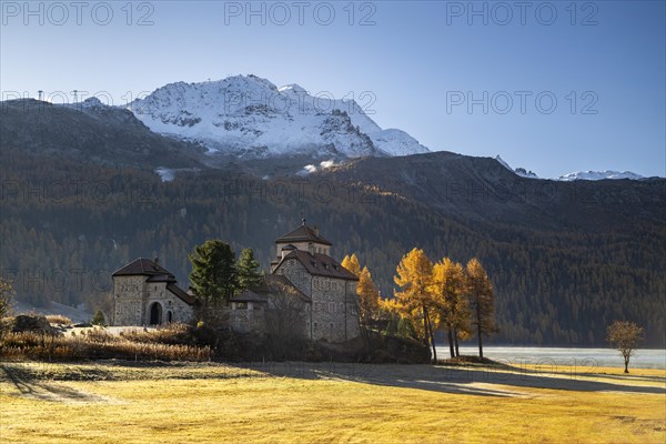 Crap da Sass Castle on Lake Silvaplana near St. Moritz