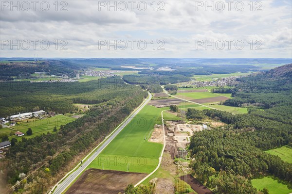 Aerial view of the area around Neumarkt in der Oberpfalz