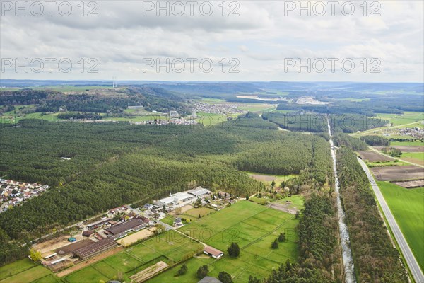 Aerial view of the area around Neumarkt in der Oberpfalz