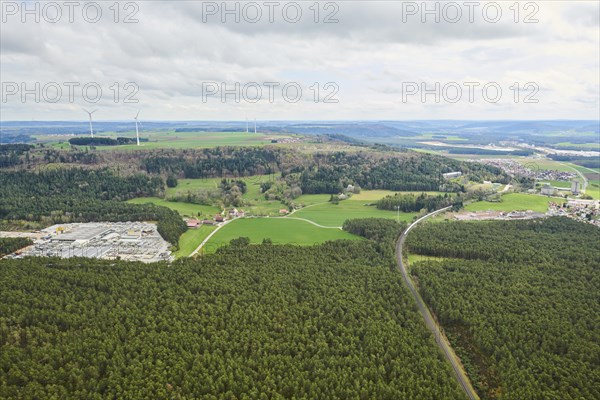 Aerial view of the area around Neumarkt in der Oberpfalz