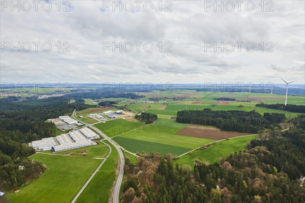 Aerial view of the area around Neumarkt in der Oberpfalz