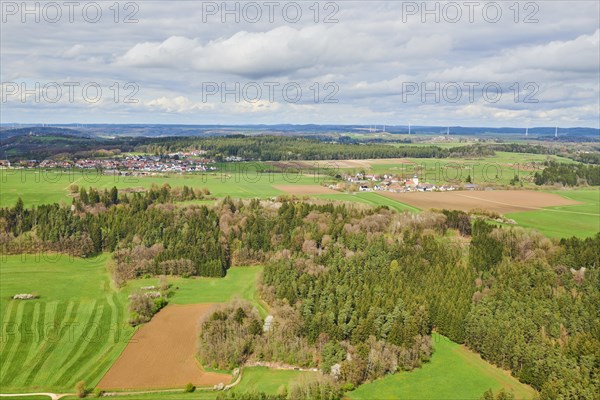 Aerial view of the area around Neumarkt in der Oberpfalz