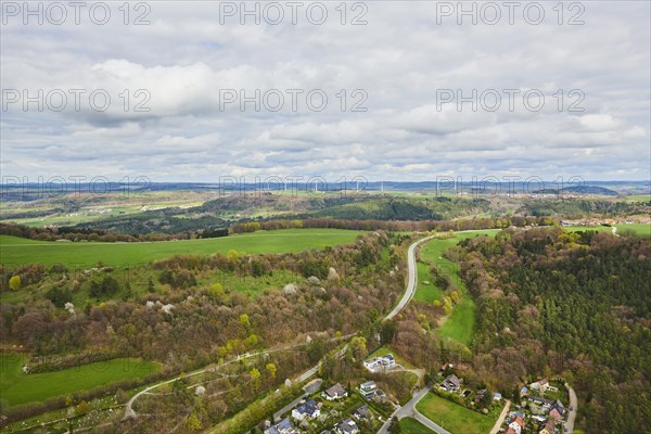 Aerial view of the area around Neumarkt in der Oberpfalz