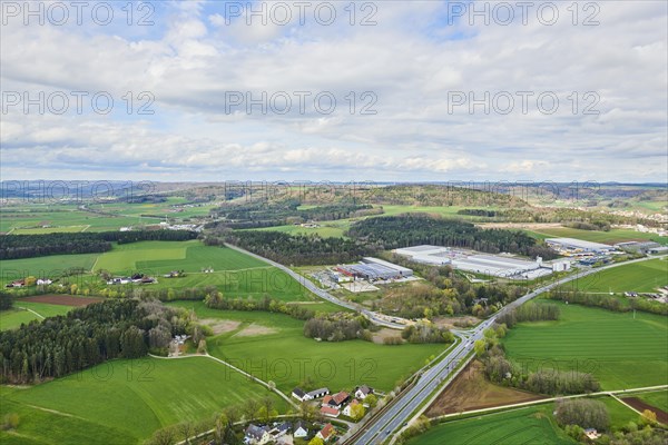 Aerial view of the area around Neumarkt in der Oberpfalz