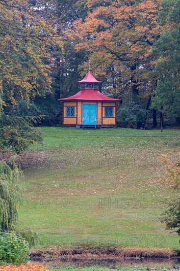 Chinese Garden House in the English Landscape Garden of Liselund Castle