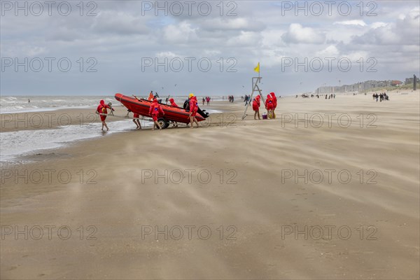 Sand kicked up during storm on the North Sea coast in De Panne