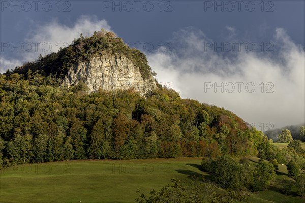 Wisner Flueh in autumn with fog rolling in