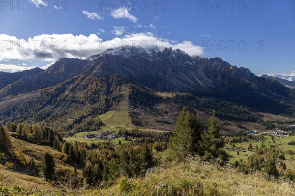 View of the Latemar from the rose garden massif