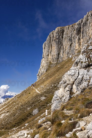 Hiking trail at the foot of the Catinaccio massif