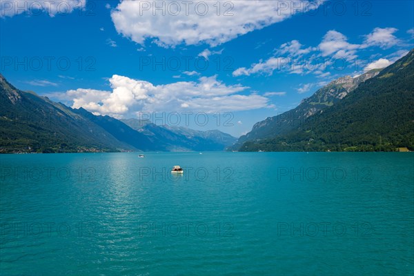 Mountain on Lake Brienz in a Sunny Day in Interlaken