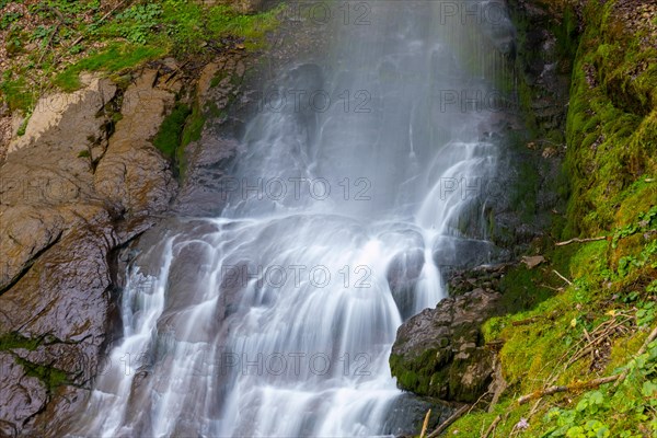 The Giessbach Waterfall on the Mountain Side in Long Exposure in Brienz