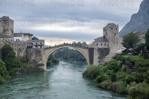 Historic Old Town of Mostar on the Neretva River